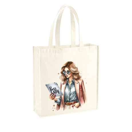 Boss Lady Shopper – Stijlvolle Canvas Tas voor Powervrouwen-BL canvas N