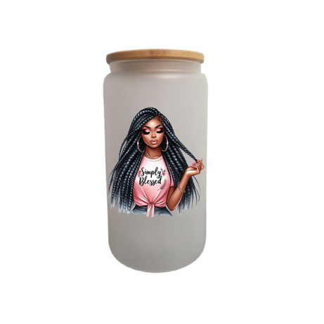 Simply Blessed – Frosted Glass Jar met Bamboe Deksel