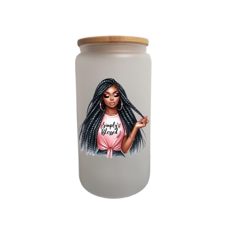 Simply Blessed – Frosted Glass Jar met Bamboe Deksel