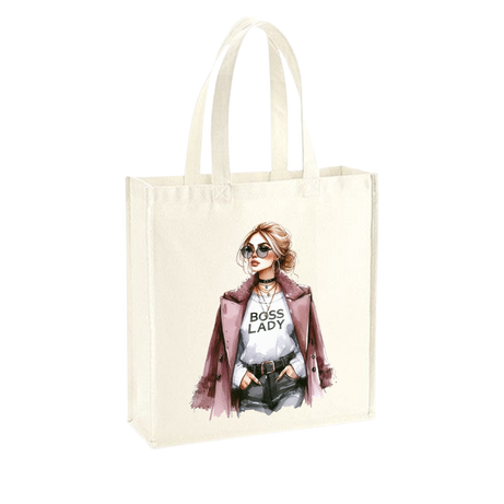 Boss Lady Shopper – Stijlvolle Canvas Tas voor Powervrouwen (She canvas N)